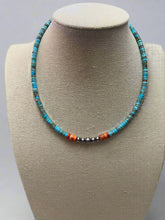 Load image into Gallery viewer, 4mm Sterling Pearls, Variscite Turquoise and Spiny Oyster - The Vibrant Choker