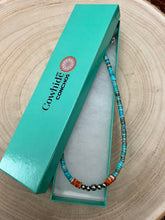 Load image into Gallery viewer, 4mm Sterling Pearls, Variscite Turquoise and Spiny Oyster - The Vibrant Choker