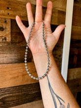 Load image into Gallery viewer, 6mm and 3mm Sterling Silver Pearls choker necklace - 14 inch choker