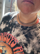 Load image into Gallery viewer, 6mm and 3mm Sterling Silver Pearls choker necklace - 14 inch choker