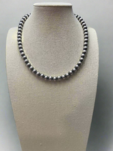 Load image into Gallery viewer, 8mm Sterling Pearl Necklace - 18 inch - The Classic pearl necklace