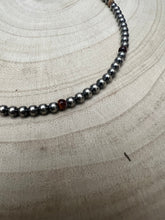 Load image into Gallery viewer, 4mm Purple spiny and Sterling Pearl choker - 14 inch