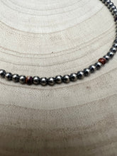 Load image into Gallery viewer, 4mm Purple spiny and Sterling Pearl choker - 14 inch