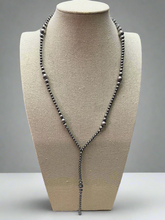 Load image into Gallery viewer, Lariat graduated sterling silver pearl necklace - 18 inch with 4 inch drop