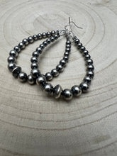 Load image into Gallery viewer, Sterling pearl graduated earrings - 2 1/2 inch drop - Very popular!