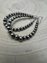 Load image into Gallery viewer, Sterling pearl graduated earrings - 2 1/2 inch drop - Very popular!
