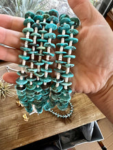 Load image into Gallery viewer, Long Blue Disk Turquoise Necklace - 26 inch