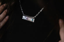 Load image into Gallery viewer, Western Faux Tooled Bar Necklace with Faux Turquoise - 18 inch + 3
