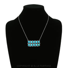 Load image into Gallery viewer, Western Rectangle Faux Turquoise Pendant Necklace - 18 inch
