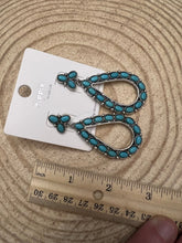 Load image into Gallery viewer, Western Teardrop Faux Turquoise earrings - 2 1/2 inch drop