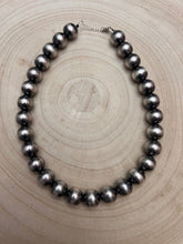 Load image into Gallery viewer, 12 mm Sterling Silver Pearls Statement Necklace - 16 inch
