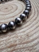 Load image into Gallery viewer, 12 mm Sterling Silver Pearls Statement Necklace - 16 inch
