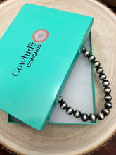 Load image into Gallery viewer, 12mm Sterling Silver Pearls Necklace - 18 inch
