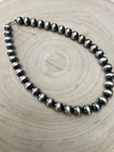 Load image into Gallery viewer, 12mm Sterling Silver Pearls Necklace - 18 inch

