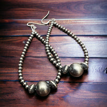 Load image into Gallery viewer, 3 mm and 10 mm Teardrop Sterling Silver Pearls earrings - 2 1/2 inch drop
