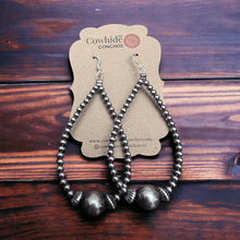 Load image into Gallery viewer, 3 mm and 10 mm Teardrop Sterling Silver Pearls earrings - 2 1/2 inch drop
