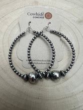 Load image into Gallery viewer, 3 mm Sterling Silver Pearl Hoops with 10 mm - 2 inch drop
