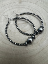 Load image into Gallery viewer, 3 mm Sterling Silver Pearl Hoops with 10 mm - 2 inch drop
