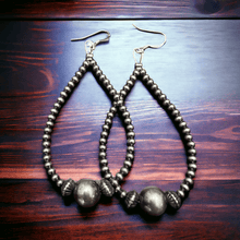 Load image into Gallery viewer, 3 mm Sterling Silver Pearls earrings teardrop with 10 mm
