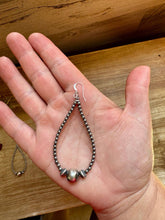 Load image into Gallery viewer, 3 mm Sterling Silver Pearls earrings teardrop with 10 mm
