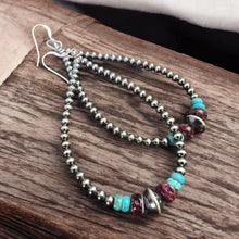 Load image into Gallery viewer, 3 mm teardrop earrings Sterling Silver Pearls with Purple Spiny Oyster
