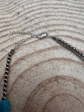 Load image into Gallery viewer, 3mm sterling silver pearls choker with  Blue Turquoise - 14 inch
