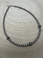 Load image into Gallery viewer, 4mm Sterling Pearl &amp; Saucer Bead Choker - 14 inch choker - Top Seller
