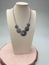 Load image into Gallery viewer, 5 Conchos with Faux Turquoise Necklace - 18 inch + 3 inch extender
