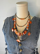 Load image into Gallery viewer, 5mm Sterling Pearl and Spiny Oyster necklace - 18 Inch
