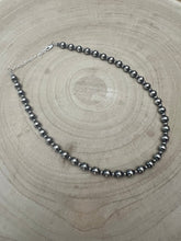 Load image into Gallery viewer, 6mm and 3mm Sterling Silver Pearls choker necklace - 14 inch choker
