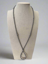 Load image into Gallery viewer, Graduated Sterling Silver Pearls Hoop necklace - 23 inch
