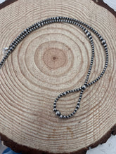 Load image into Gallery viewer, Graduated Sterling Silver Pearls Hoop necklace - 23 inch
