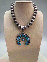 Load image into Gallery viewer, 14mm Sterling Silver Pearls Necklace - 16 inch
