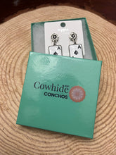 Load image into Gallery viewer, Ace of Spades and Faux Turquoise Earrings - 2 inch drop
