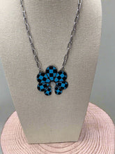 Load image into Gallery viewer, Checkered Squash Blossom Necklace - 18 inch
