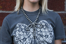 Load image into Gallery viewer, Faux Bow Necklace with Large Faux Pearls - 16 inch
