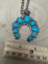 Load image into Gallery viewer, Faux Squash Blossom Pendant Necklace &amp; Earring Set - 20 inch necklace
