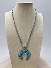 Load image into Gallery viewer, Faux Squash Blossom Pendant Necklace &amp; Earring Set - 20 inch necklace
