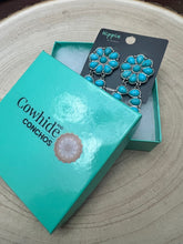 Load image into Gallery viewer, Faux Turquoise Cluster Post Earrings - 2 1/4 inch Statement Size
