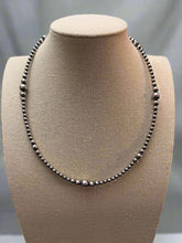 Load image into Gallery viewer, Graduated Sterling Silver Pearls necklace - 18 inch - Very popular
