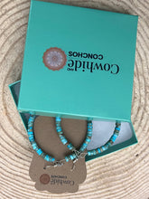 Load image into Gallery viewer, Hoop Earrings With Turquoise, Spiny Oyster &amp; Sterling Silver Pearls - 2 1/4 inch hoops
