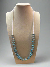 Load image into Gallery viewer, Long Blue Disk Turquoise Necklace - 26 inch
