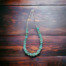 Load image into Gallery viewer, Long Blue Thick Genuine Turquoise Chips Necklace - 26 inch
