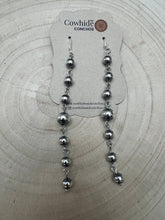 Load image into Gallery viewer, Sterling Silver Pearls dangle earrings - 3 1/2 inch drop!
