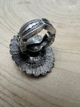 Load image into Gallery viewer, Western Concho and Faux Turquoise Stretch Ring - Statement Size
