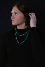Load image into Gallery viewer, Western Faux Sterling Pearl and Faux Turquoise Necklace - 18 and 22 inch set
