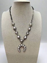 Load image into Gallery viewer, White Stone Faux Squash Blossom Necklace - 16 inch + 3
